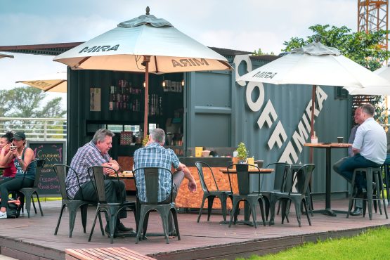 shipping container conversions - Shipping container converted into coffee shop