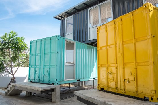 shipping container conversions - bulding made from shipping containers
